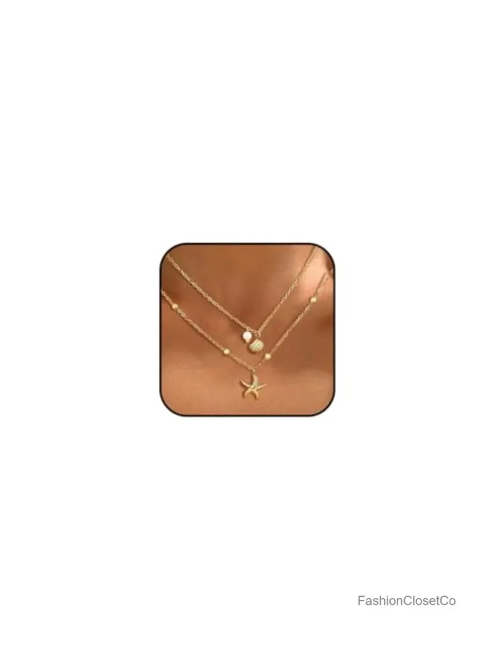 Gold Shell Necklace for Women Boho Conch Pearl Stackable Adjustable Summer